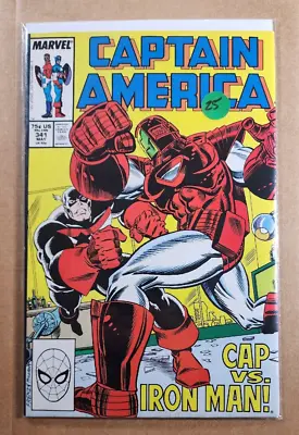 Buy Captain America #341 High Grade Marvel 1988  First Battlestar & Rock Python • 11.87£