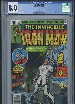 Buy Iron Man #125 1979 CGC 8.0 (Newsstand Edition)~ • 35.98£