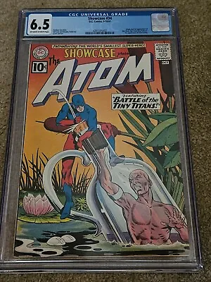Buy Showcase #34 CGC 6.5  Universal OW-W Pages 1st Appearance Of The Silver Age Atom • 718.76£
