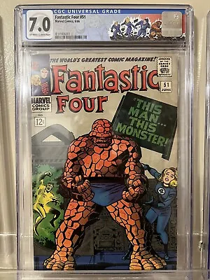 Buy Fantastic Four #51 Marvel 1966 CGC 7.0 Off White To White PGS 1st Negative Zone • 236.62£