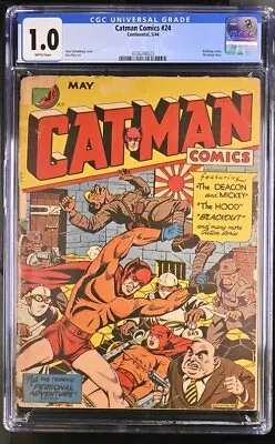 Buy 1944 Catman Comics 24 CGC 1.0. WWII Japan Bondage Cover. Alex Schomburg Cover. • 1,071.35£