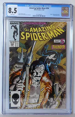 Buy Amazing Spider-Man #294  CGC 8.5 WP  Death Of Kraven The Hunter  Marvel 1987 • 43.48£