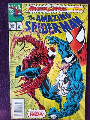 Buy Comics: Amazing Spiderman 378 1993 *newstand* Maximum Carnage 3 Of 14 Venom. • 60£