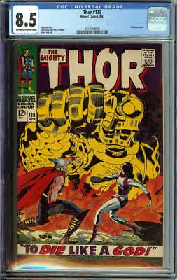 Buy Thor #139 Cgc 8.5 Ow/wh Pages // Ulik Appearance 1967 • 105.42£