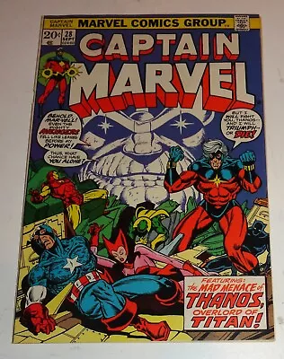 Buy Captian Marvel #28 Starlin Classic  Thanos Cover  Vf- • 33.02£