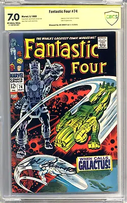 Buy Marvel Comics: Fantastic Four Grade 7.00 #74 May 1968 Signed By Joe Sinnott • 400£