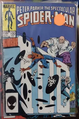 Buy Spectacular  Spider-man #  100 1985  Marvel  Key  The Spot Black Costume Venom • 4.73£