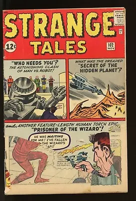 Buy Strange Tales #102, GD- 1.8, 1st Appearance Wizard; Human Torch; Torn Page • 44.17£