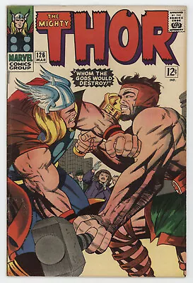Buy Mighty Thor 126 Marvel 1966 FN Hercules Jack Kirby Stan Lee • 324.37£