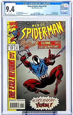 Buy WEB Of SPIDER-MAN #118 CGC 9.4 WP 1st SCARLET SPIDER Just Graded In A Clear Case • 95.14£