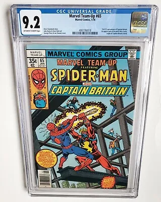Buy Marvel Team-up #65 Cgc 9.2 1978 Spider-man  +1st Us Appearance Captain Britain+ • 105.01£