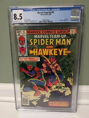 Buy Marvel Team-Up #92  CGC 8.5  Marvel Comics  1980 - Spider-Man & Hawkeye 🇺🇸🇺🇸 • 44.19£