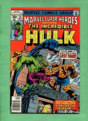 Buy Marvel Super-Heroes #74 Fantastic Four (Reprints Hulk #122)  Sep. 1978 Comic • 2.77£