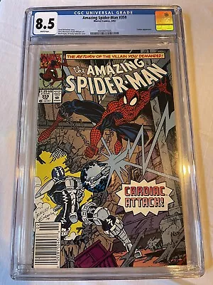 Buy ASM Amazing Spider-Man #359 Newsstand CGC 8.5 Marvel Comics White Pages Cardiac! • 39.71£