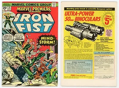 Buy Marvel Premiere #25 (FN 6.0) 1st Byrne Iron Fist Art 1st App Jeryn Hogarth 1975 • 11.39£