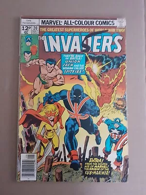 Buy Invaders No 20. 1st  Appearance Of New Union Jack. VG. 1977 Marvel Comic.  • 12.99£