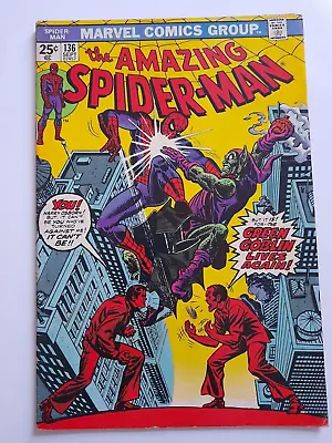 Buy Amazing Spider-Man #136 Sept 1974 FINE+ 6.5 1st App Harry Osborn As Green Goblin • 74.99£