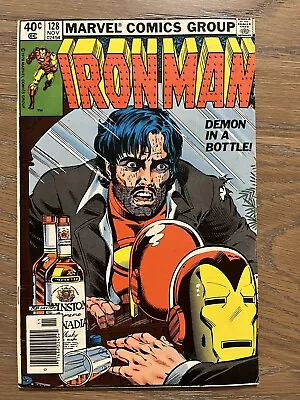 Buy IRON MAN #128 (1979) Demon In A Bottle VF? Key Marvel Alcoholism Cover Pics! • 65.53£