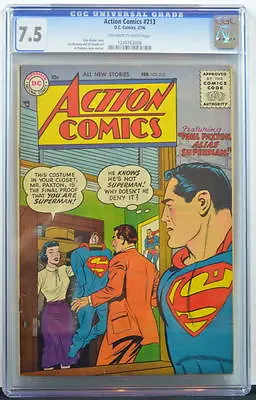 Buy ACTION COMICS #213 CGC 7.5 Superman 1956  2nd Highest Graded Copy • 1,185.91£
