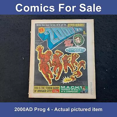 Buy 2000ad Prog 4 Comic - 19 March 1977 - RARE Early Judge Dredd (LOT#12294) • 29.99£
