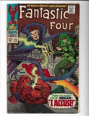 Buy Fantastic Four 65 - G+ 2.5 - 1st Appearance Of Ronan - Mister Fantastic (1967) • 23.72£