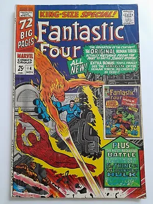 Buy Fantastic Four Annual #4 Nov 1966 VGC- 3.5 1st Silver Age App/origin Human Torch • 24.99£