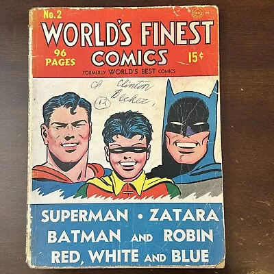 Buy World's Finest #2 (1941) - 1st Issue Of The Run! Batman! Superman! • 958.35£