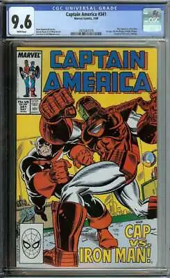 Buy Captain America #341 Cgc 9.6 White Pages // 1st App Battlestar Marvel Comic 1988 • 86.97£