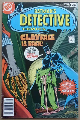 Buy DETECTIVE COMICS #478, INTRO. OF 'PRESTON PAYNE' & 1st APP. OF 3rd 'CLAYFACE'. • 7.50£