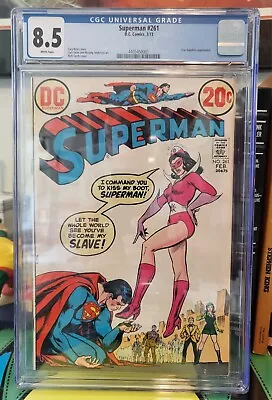 Buy Superman #261 CGC 8.5 Classic Cover 1973 DC Comics Star Sapphire White Pages • 119.93£