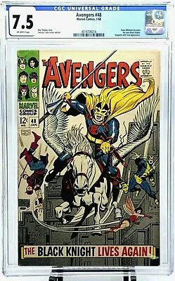 Buy Avengers #48 CGC 7.5 OW 1968 1st Black Knight Comic Dane NEWLY GRADED CLEAR CASE • 339.59£