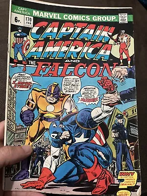 Buy Captain America #170 1st First Moonstone And Upgraded Falcon 1974 Marvel Comic • 9£