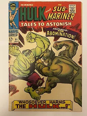 Buy Tales To Astonish  #91  Vf+ 2nd Abomination - Factory Mis-print Read Description • 69.95£