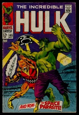 Buy Marvel Comics The Incredible HULK #103 VG 4.0 • 15.88£