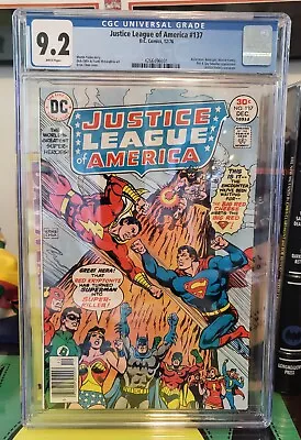 Buy Justice League Of America 137  CGC 9.2  White Pages Super Clean Case 1976 Shazam • 100.44£