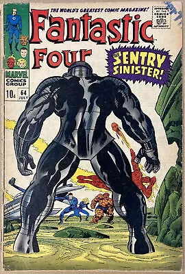 Buy Fantastic Four #64 July 1967 First Appearance The Kree Sentry Nice Key 🔑 Kirby • 29.99£
