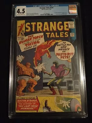 Buy STRANGE TALES #124 CGC 4.5 Off-White/White Thing And Human Torch Begin Team-up! • 94.87£