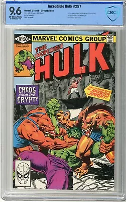 Buy Incredible Hulk  # 257  CBCS  9.6  NM  Off White/wht Pgs  3/81  1st Full App. Of • 90.70£