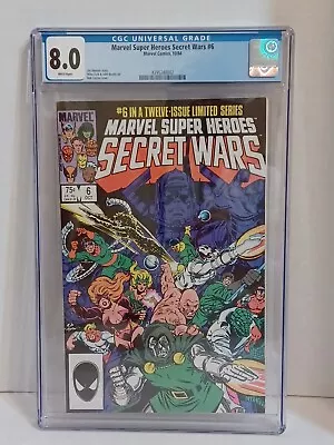 Buy Marvel Super Heroes Secret Wars #6 CGC 8.0 WP 1st Cameo Julia Carpenter 1984 • 37.22£