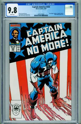 Buy Captain America #332 CGC 9.8--1987--Steve Rogers Resigns--comic Book 4291312002 • 139.36£