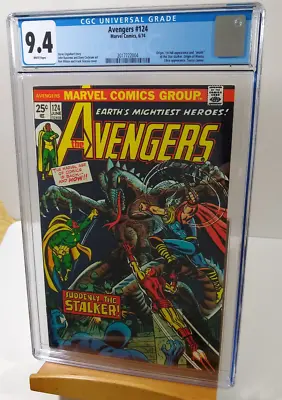 Buy Avengers #124 CGC 9.4 NM Origin Of Mantis 1st Appearance StarStalker 1974 • 120.63£