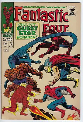 Buy Fantastic Four 73 (1968) F/VF 7.0 Kirby/Sinnott Daredevil Spider-Man Thor Doom! • 47.41£