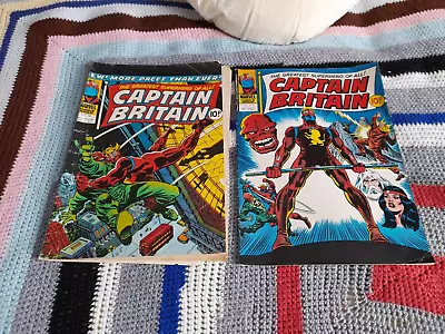 Buy 2 Captain Britain Comics Numbers 26 6/4/77 & 27 13/4/77 Marvel Comics 1977 Box27 • 8£