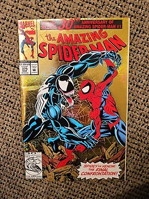 Buy Amazing Spider-man 375  Gold Foil 30th Anniversary (1st App Of She-Venom) 1993 • 15.79£