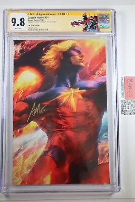 Buy Captain Marvel #34 1:100 Variant Signed By Stanley Artgerm Lau CGC 9.8 SS NYCC • 150.40£