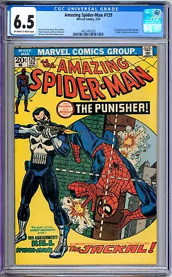 Buy Amazing Spider-Man 129 CGC Graded 6.5 FN+ 1st Punisher Marvel Comics 1974 • 1,199.24£
