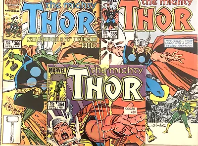 Buy Thor. 1st Series # 364-366. (3 Issue Lot).  Key 1st Throg + Cover App. 1986. • 24.99£