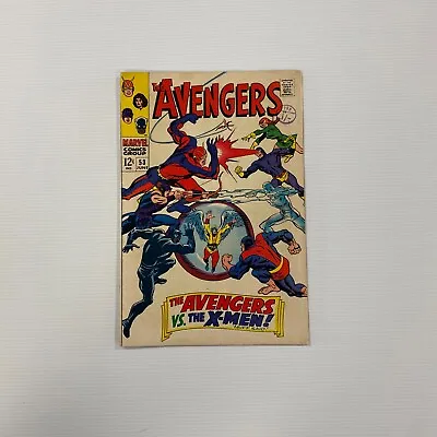 Buy Avengers #53 1968 VF- Cent Copy Pence Stamp 2nd X-Men Crossover • 110£