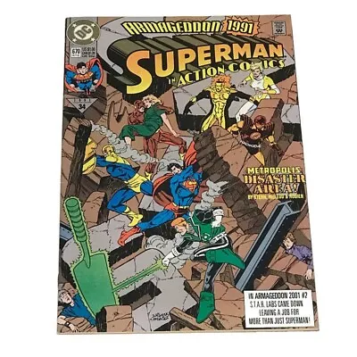 Buy Superman In Action Comics #670 Armageddon 1991 Metropolis Disaster Area DC • 4.25£