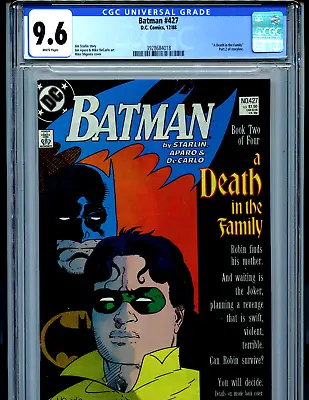 Buy Batman #427 CGC 9.6 NM+ 1988 DC Death In The Family Book 2 Amricons K67 • 167.82£
